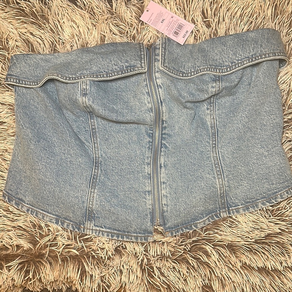 Target Light Wash Denim Bustier